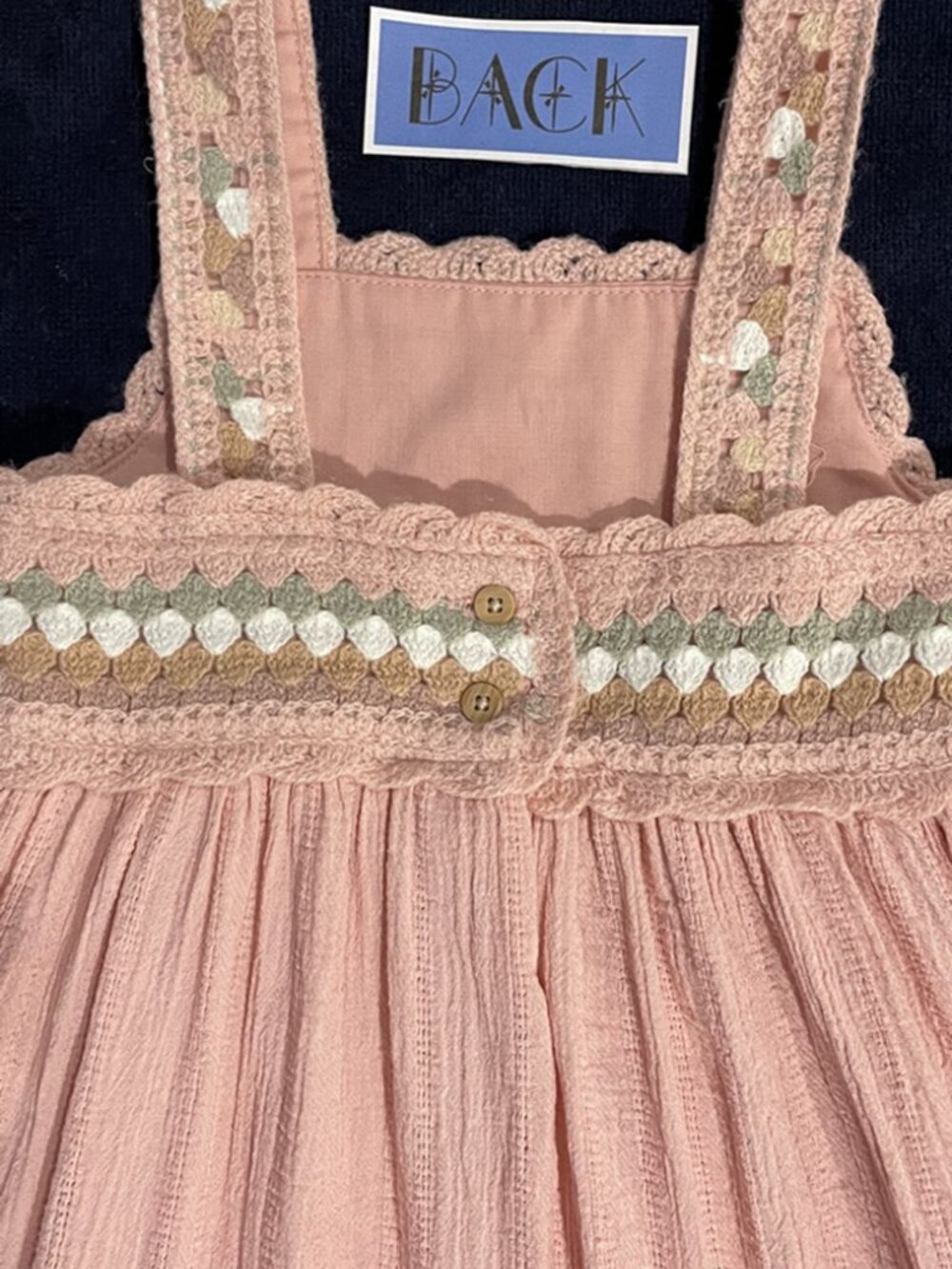 NWOT Haute Hippie 3T Pink Boho Dress | Crochet Bodice & Cotton Gauze - Picture 11 of 16